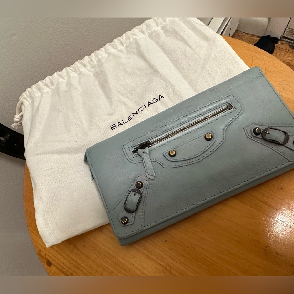 Light blue Balenciaga City Wallet